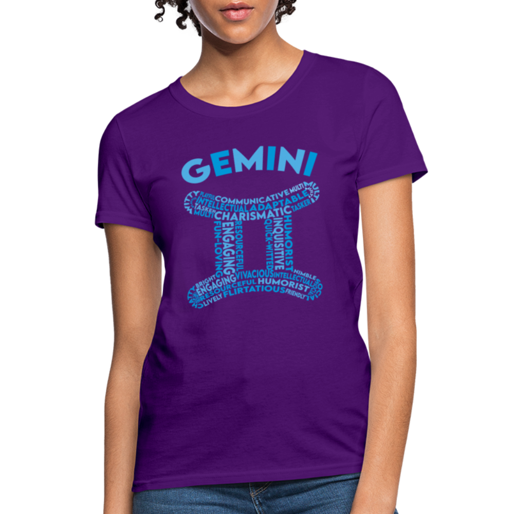 Women's Power Words Gemini T-Shirt - purple