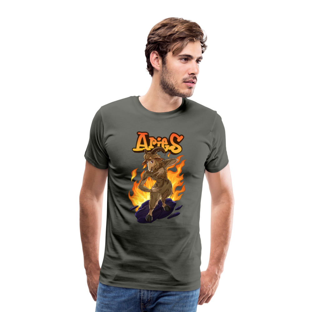 Men's Fiery Aries Premium T-Shirt - asphalt gray