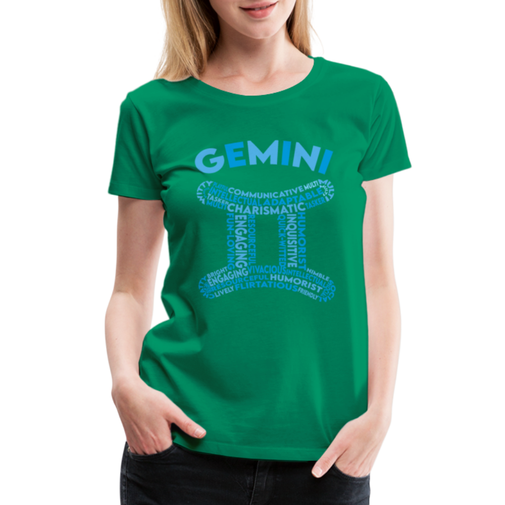 Women's Power Words Gemini Premium T-Shirt - kelly green