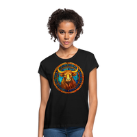 Thumbnail for Women's Mosaic Taurus Relaxed Fit T-Shirt - black