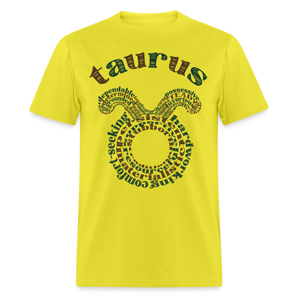 Men's Power Words Taurus Classic T-Shirt - yellow