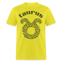 Thumbnail for Men's Power Words Taurus Classic T-Shirt - yellow