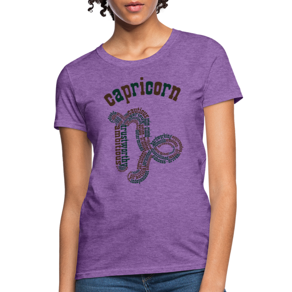 Women's Power Words Capricorn T-Shirt - purple heather