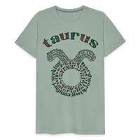 Thumbnail for Men's Power Words Taurus Premium T-Shirt - steel green