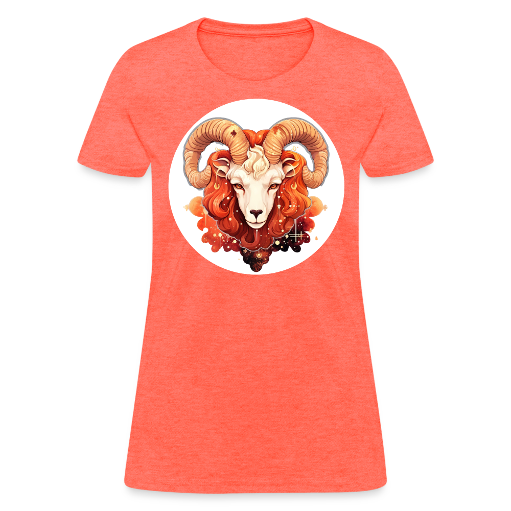 Women's Symbol Aries T-Shirt - heather coral