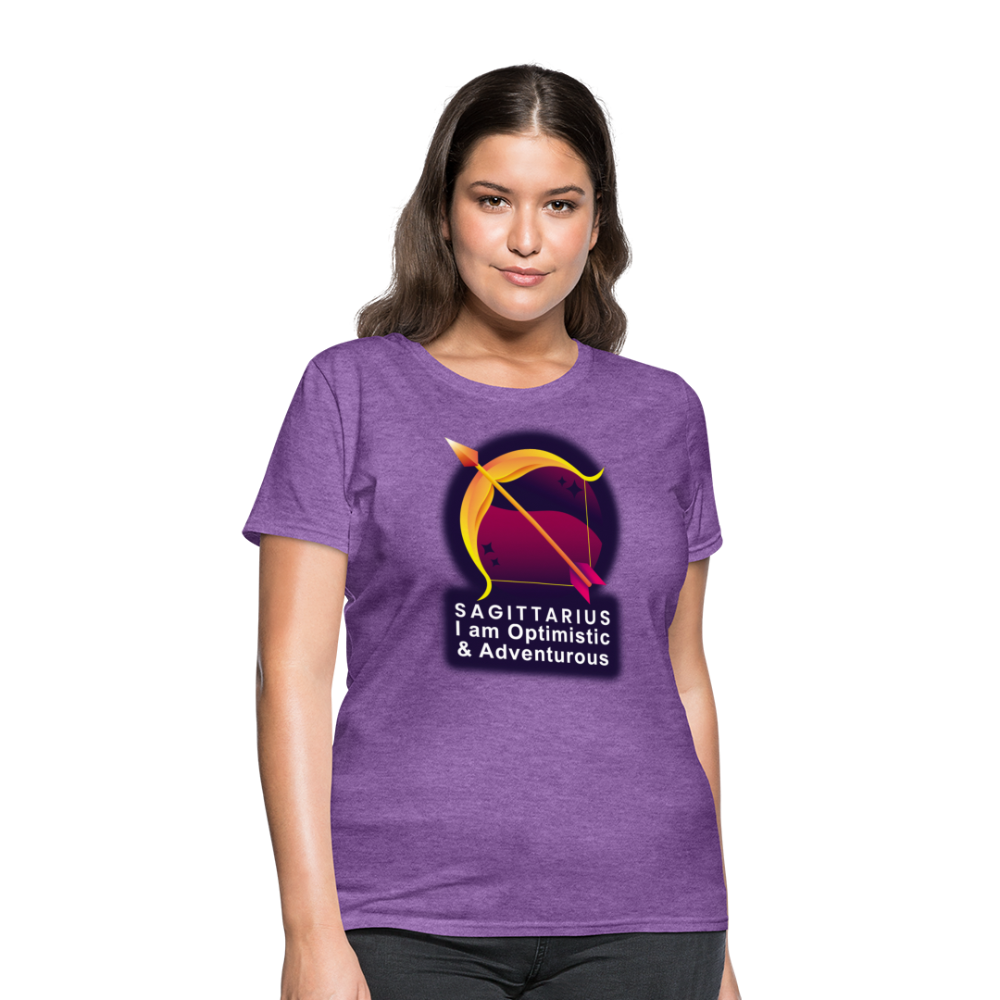 Women's Glow Sagittarius T-Shirt - purple heather