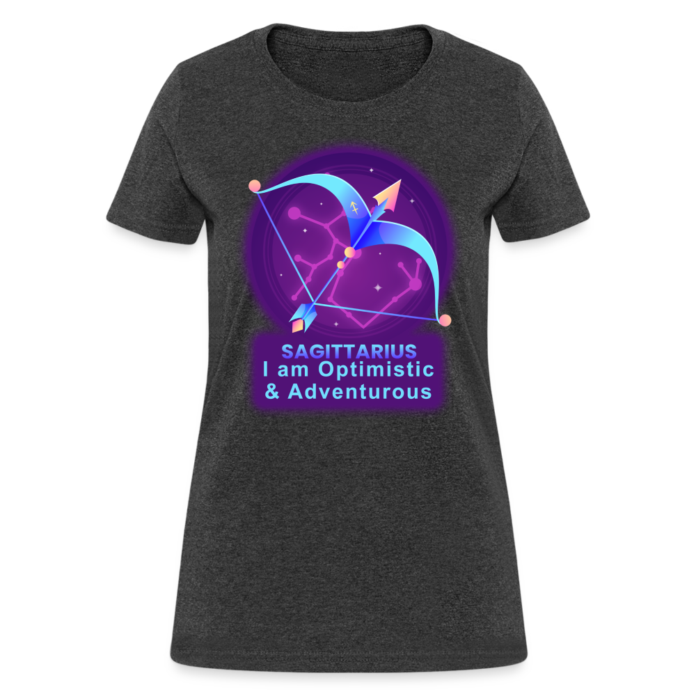 Women's Neon Sagittarius T-Shirt - heather black