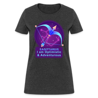 Thumbnail for Women's Neon Sagittarius T-Shirt - heather black