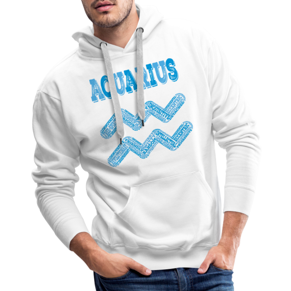 Men's Power Words Aquarius Premium Hoodie - white