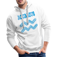 Thumbnail for Men's Power Words Aquarius Premium Hoodie - white