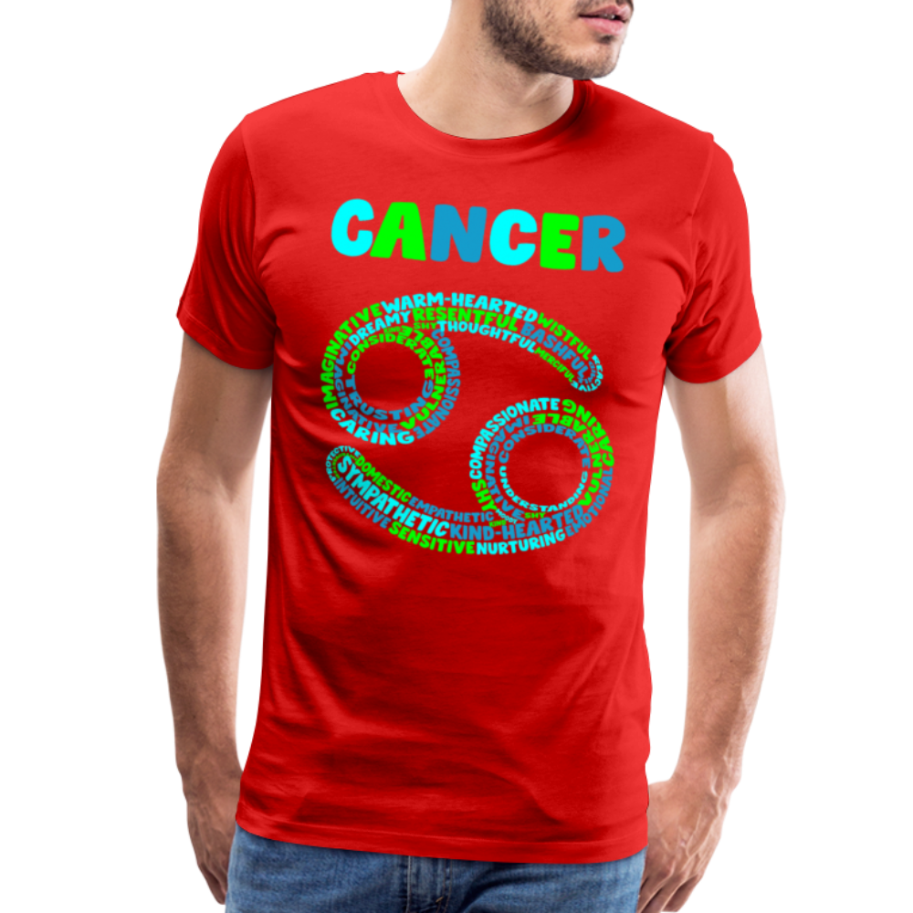 Men's Power Words Cancer Premium T-Shirt - red