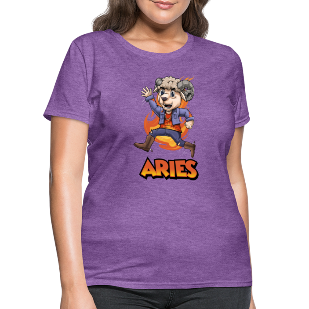 Women's Playful Aries T-Shirt - purple heather