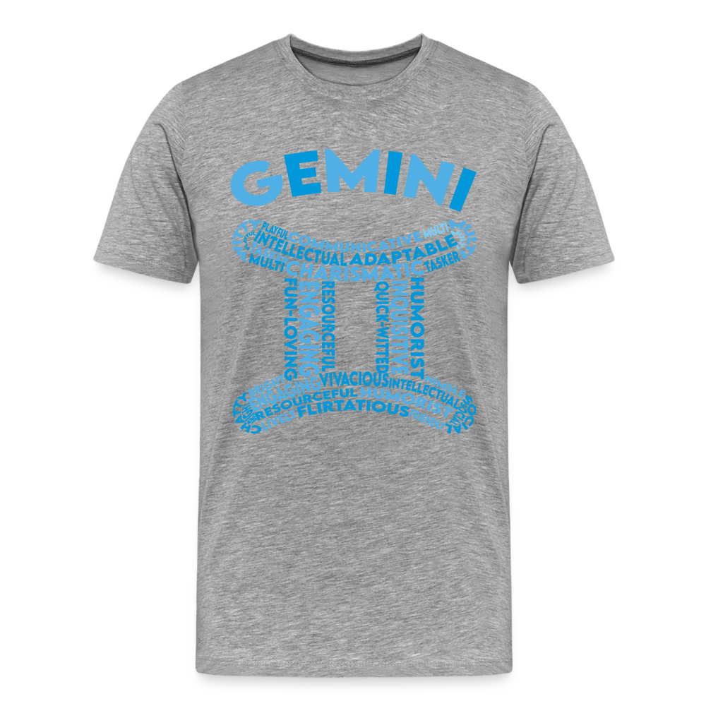 Men's Power Words Gemini Premium T-Shirt - heather gray