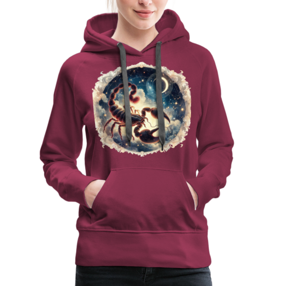 Women’s Mythical Scorpio Premium Hoodie - burgundy