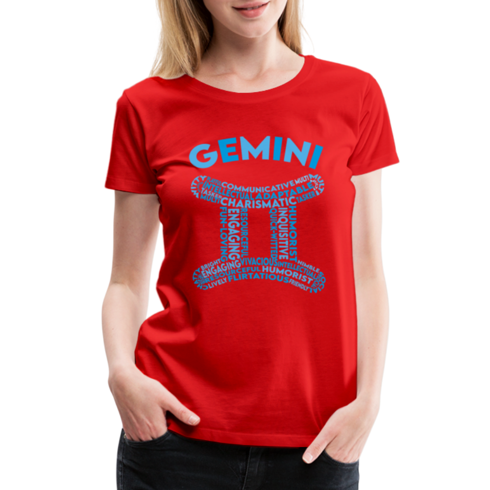 Women's Power Words Gemini Premium T-Shirt - red