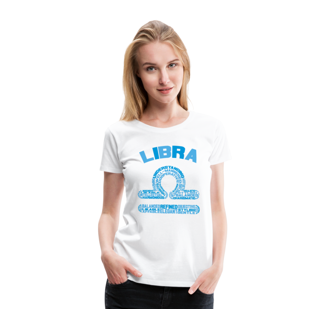 Women's Power Words Libra Premium T-Shirt - white