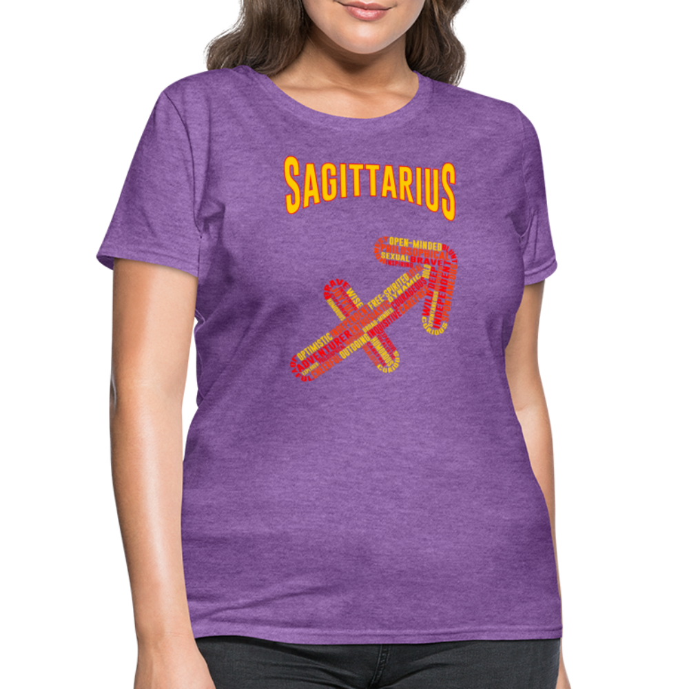 Women's Power Words Sagittarius T-Shirt - purple heather