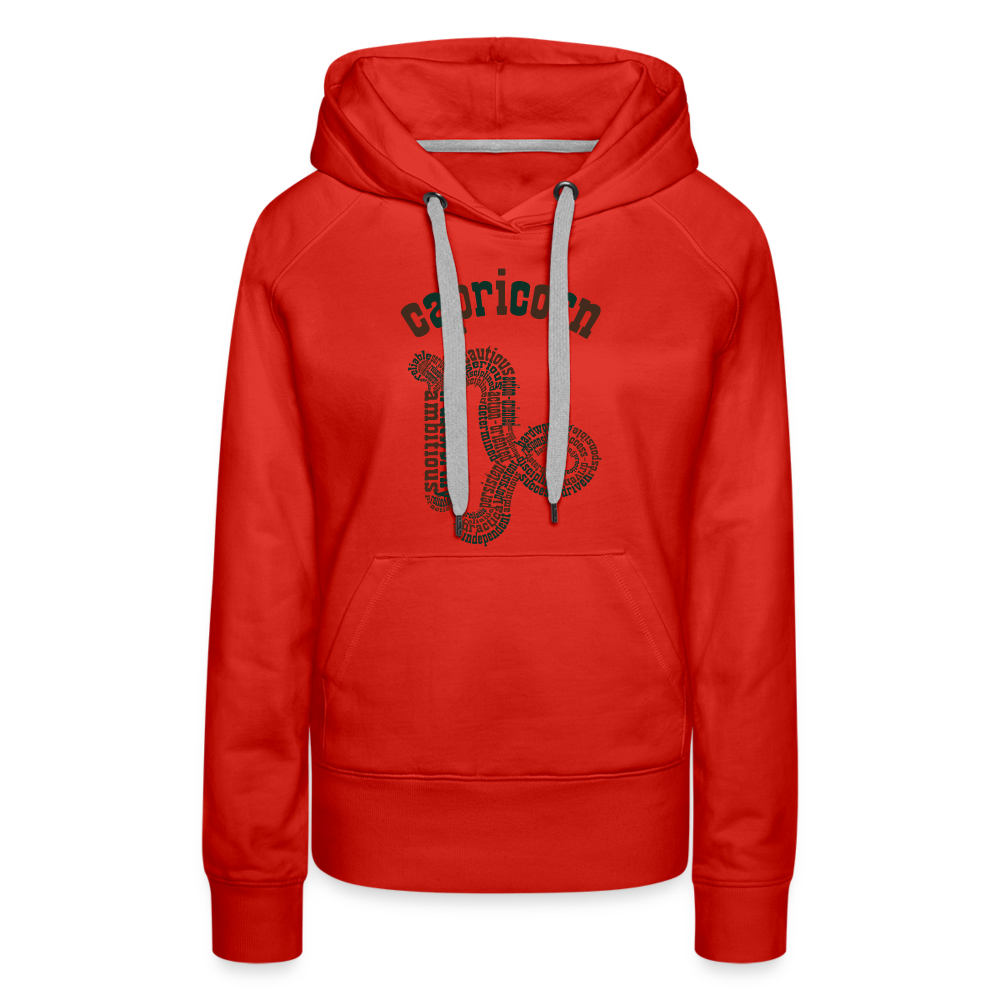 Women's Power Words Capricorn Premium Hoodie - red