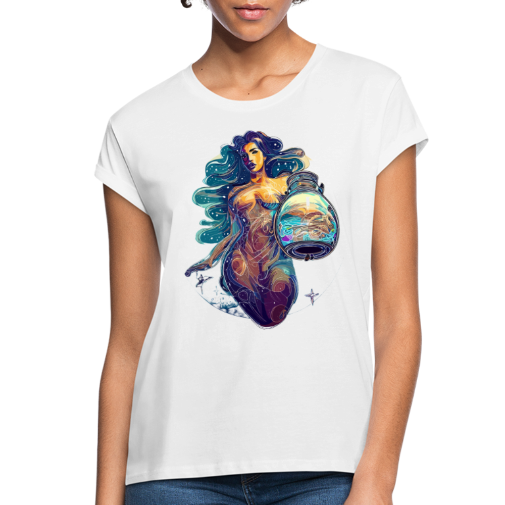 Women's Mythical Aquarius Relaxed Fit T-Shirt - white