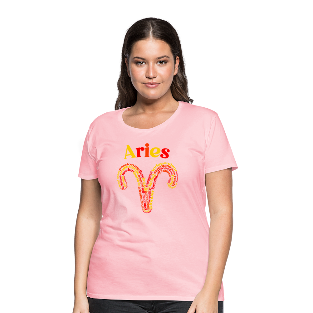 Women's Power Words Aries Premium T-Shirt - pink