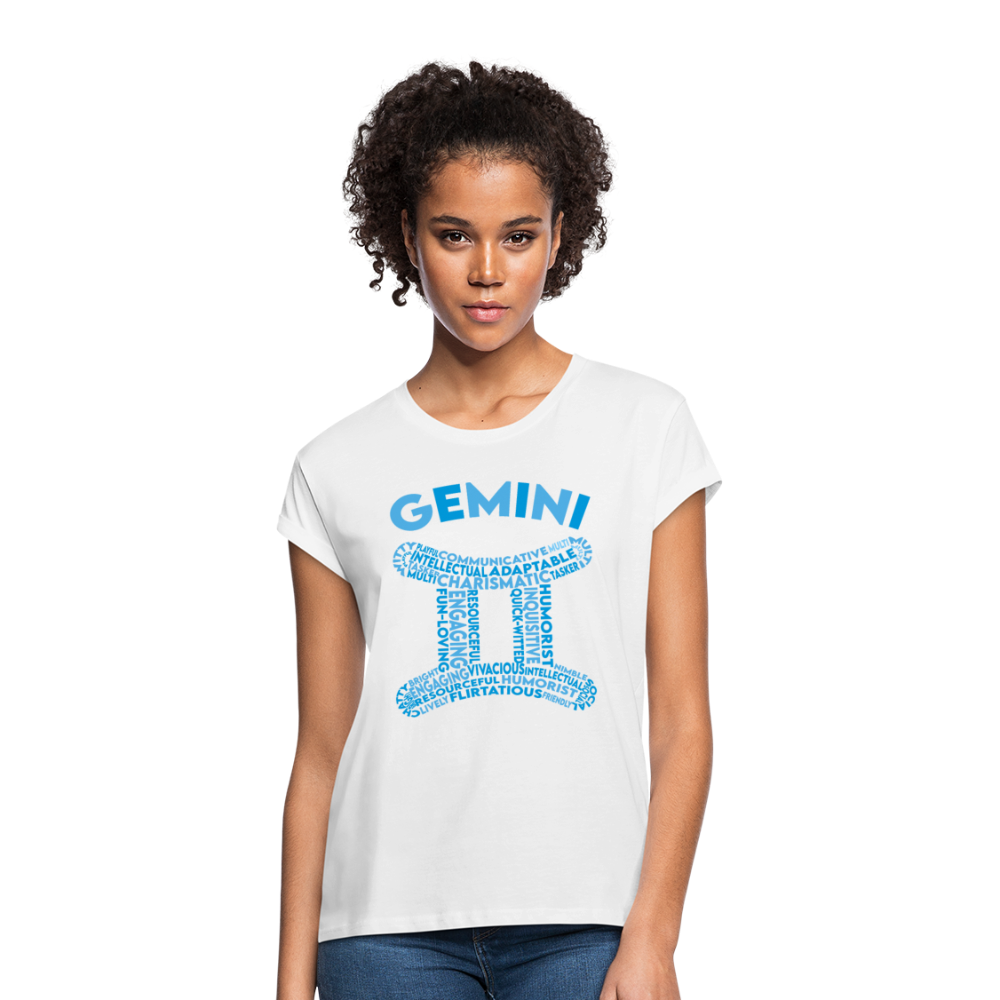 Women's Power Words Gemini Relaxed Fit T-Shirt - white