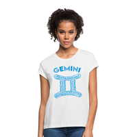 Thumbnail for Women's Power Words Gemini Relaxed Fit T-Shirt - white