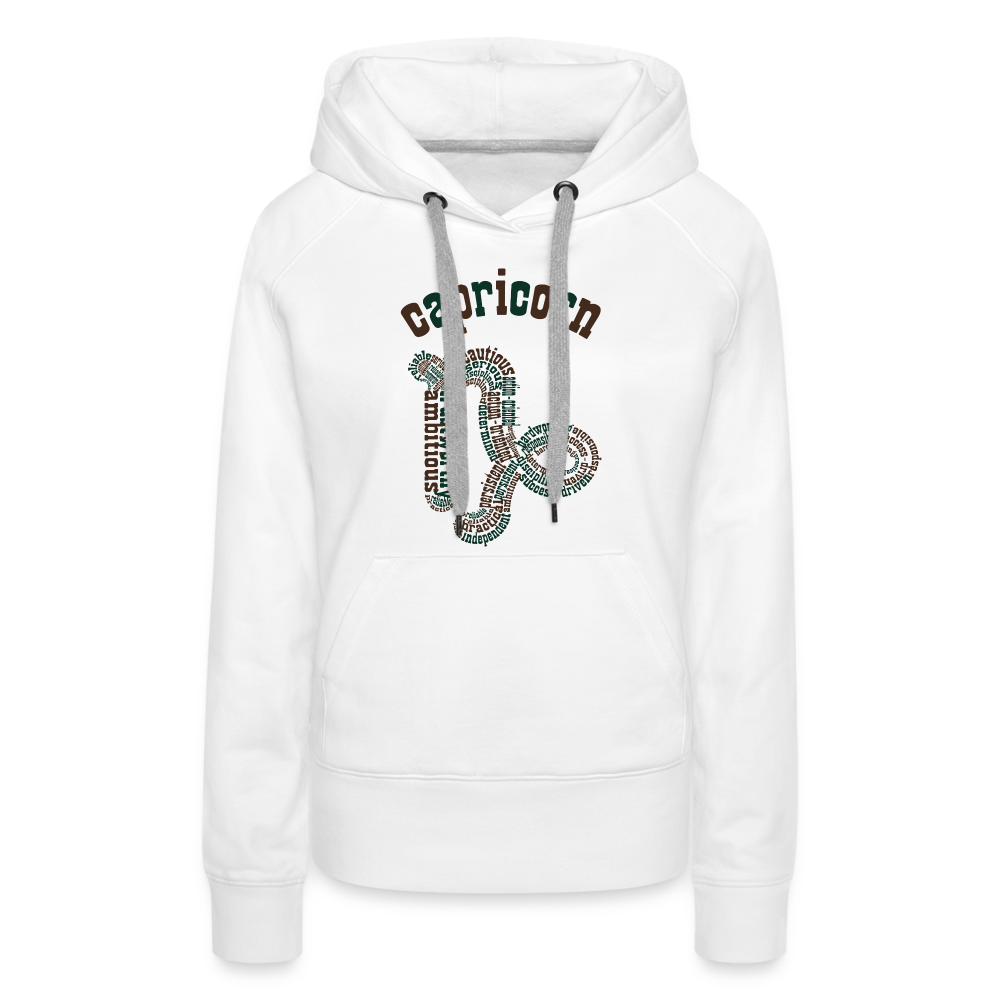 Women's Power Words Capricorn Premium Hoodie - white