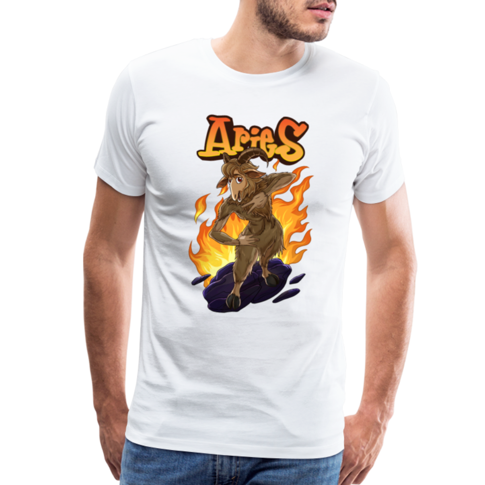 Men's Fiery Aries Premium T-Shirt - white