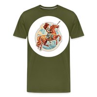 Thumbnail for Men's Symbol Sagittarius Premium T-Shirt - olive green