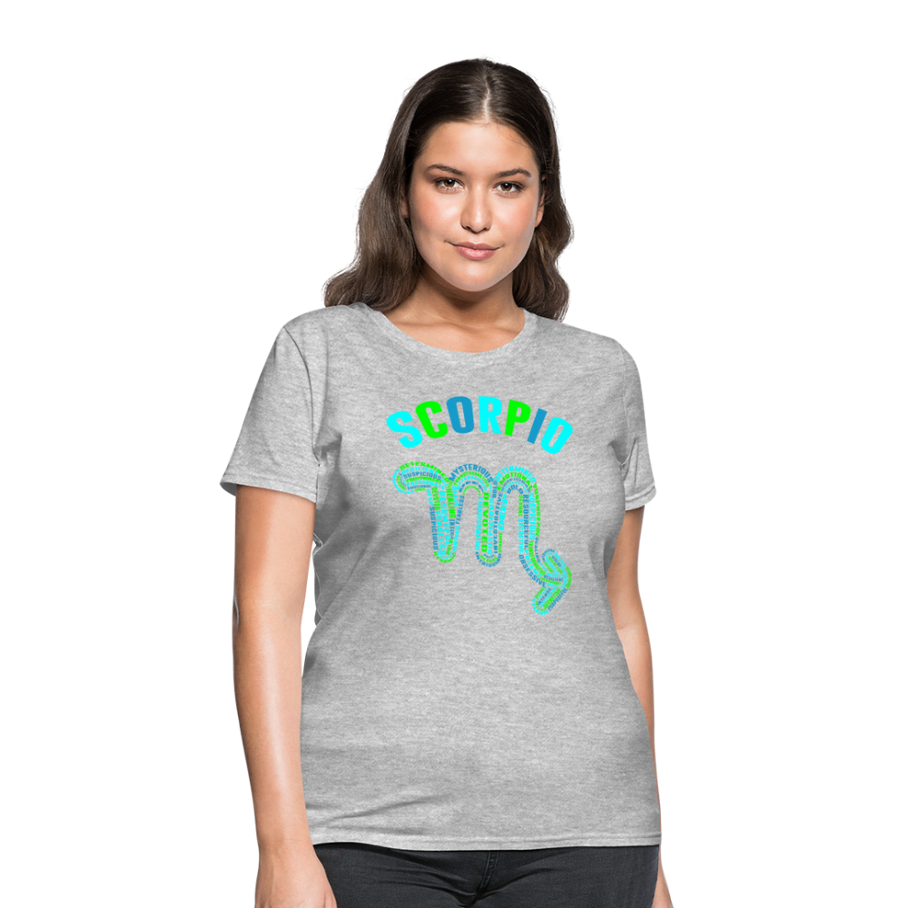 Women's Power Words Scorpio T-Shirt - heather gray