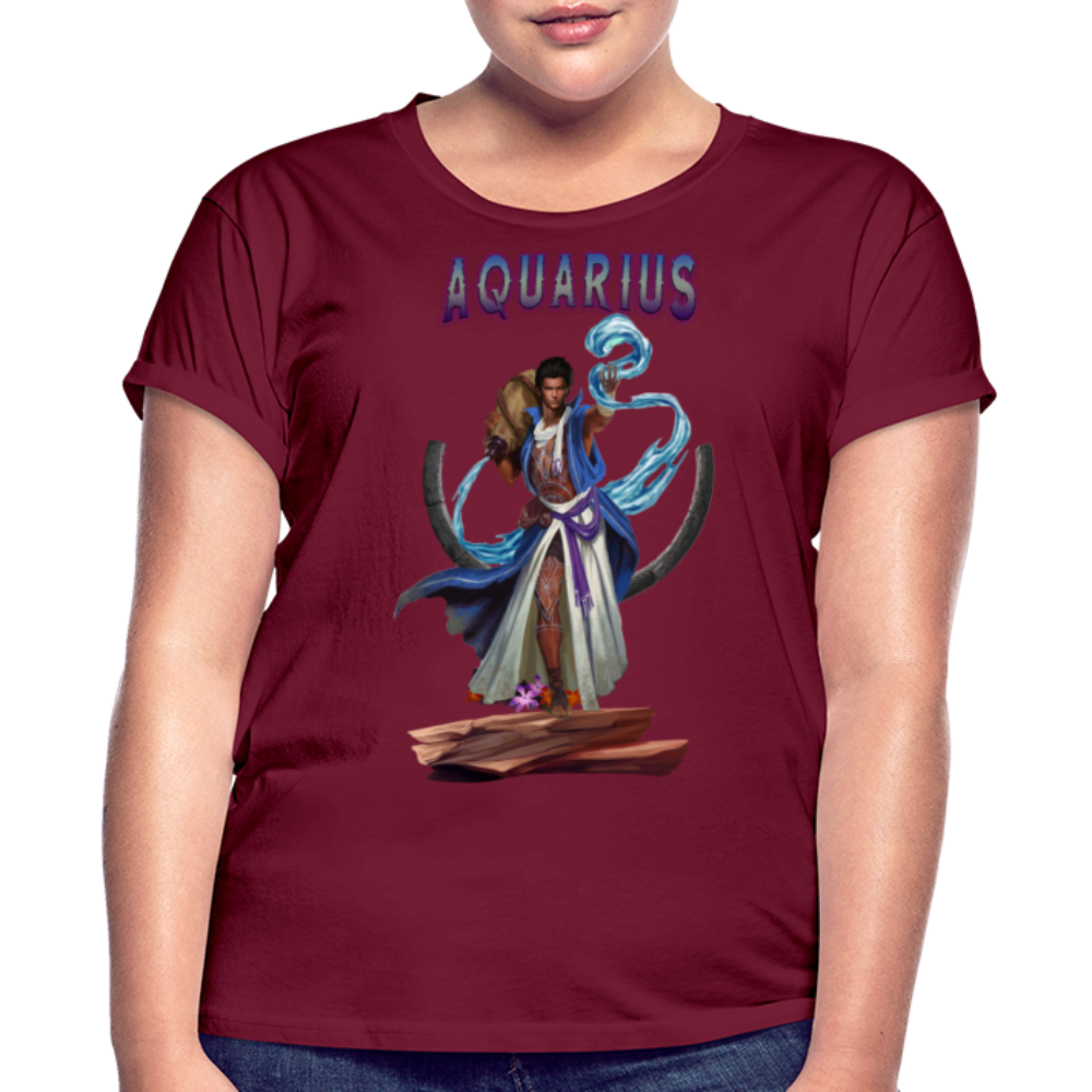 Women's Astral Aquarius Relaxed Fit T-Shirt - burgundy