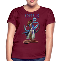 Thumbnail for Women's Astral Aquarius Relaxed Fit T-Shirt - burgundy