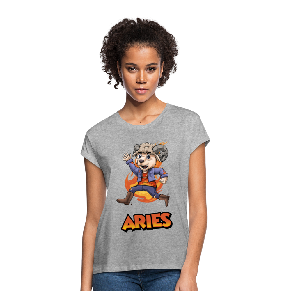 Women's Playful Aries Relaxed Fit T-Shirt - heather gray