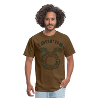 Thumbnail for Men's Power Words Taurus Classic T-Shirt - brown