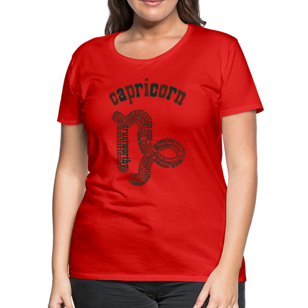 Women's Power Words Capricorn Premium T-Shirt - red