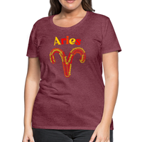 Thumbnail for Women's Power Words Aries Premium T-Shirt - heather burgundy