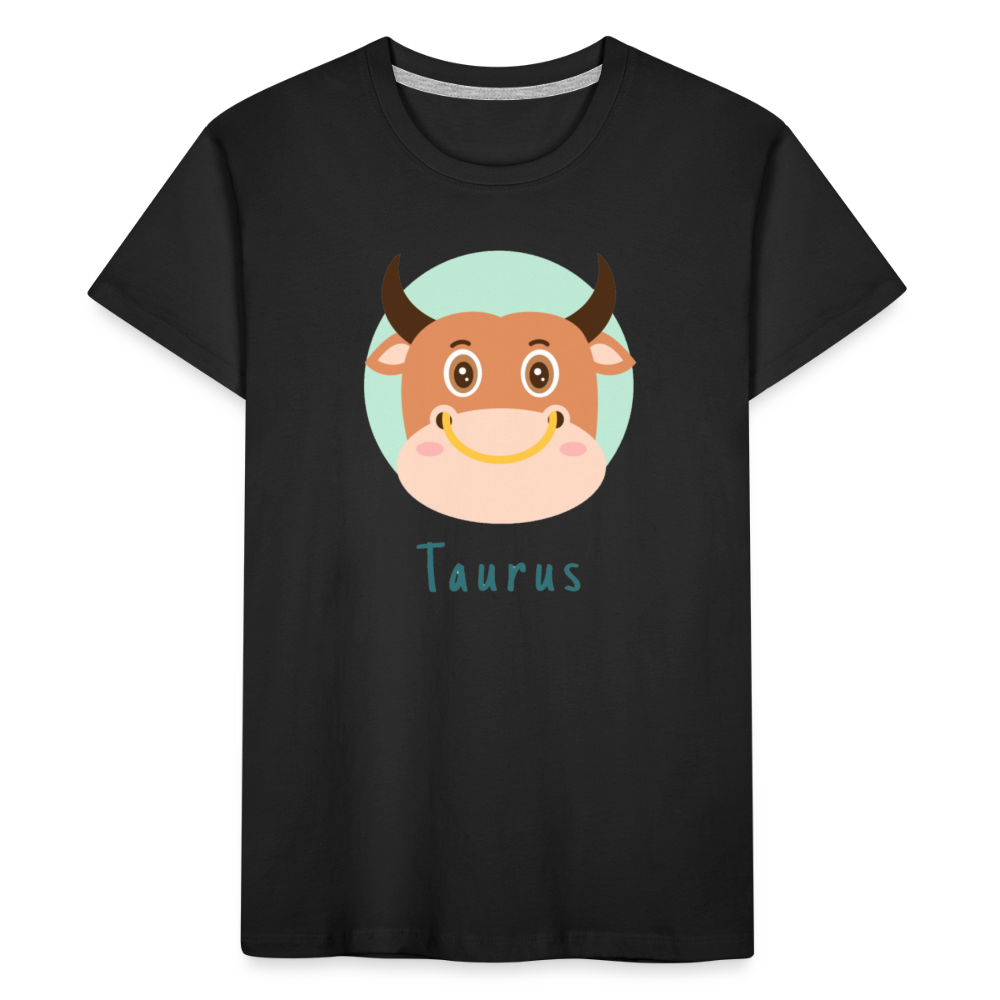 Kid’s Astro Toon Taurus Premium Organic T-Shirt - black