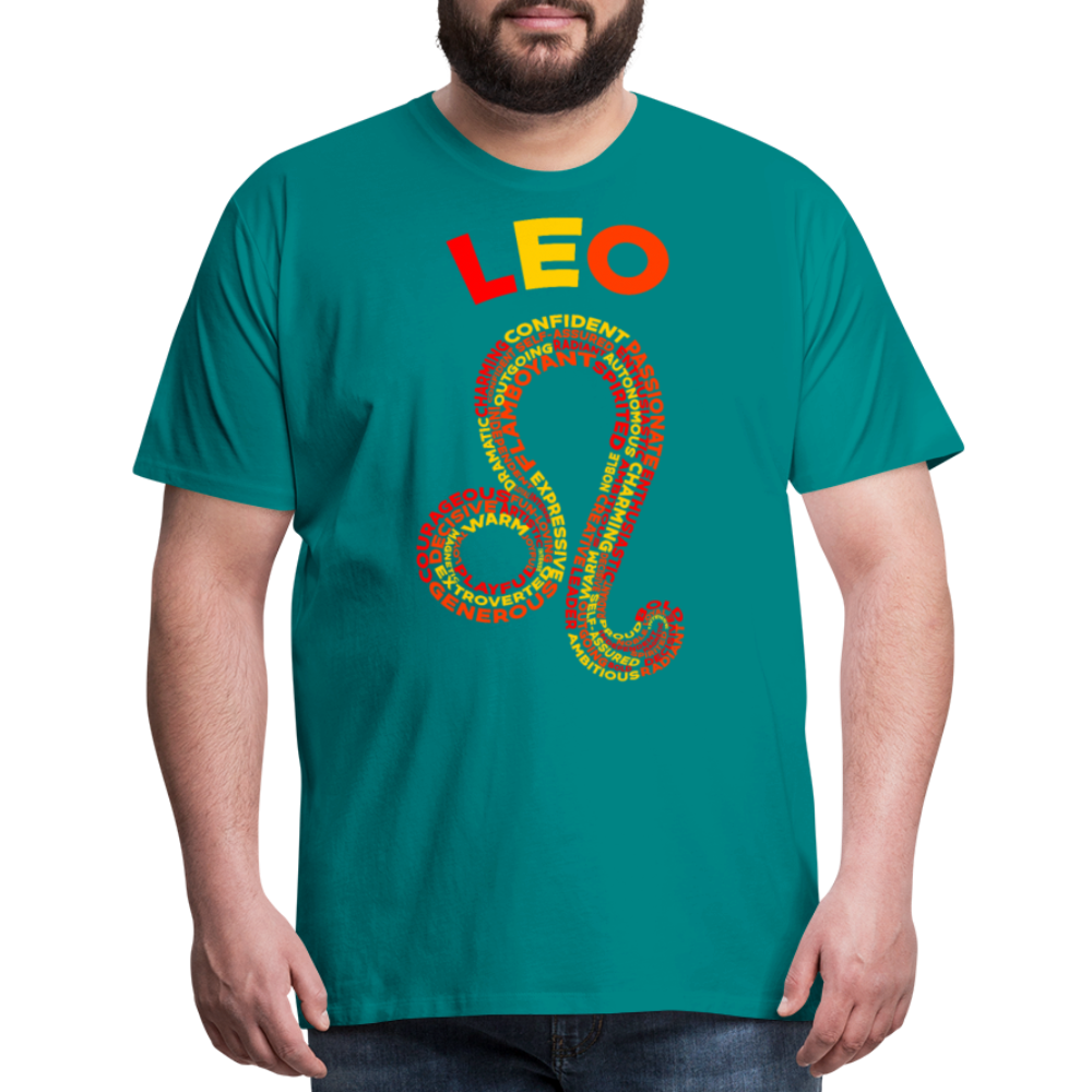 Men's Power Words Leo Premium T-Shirt - teal