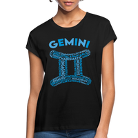 Thumbnail for Women's Power Words Gemini Relaxed Fit T-Shirt - black