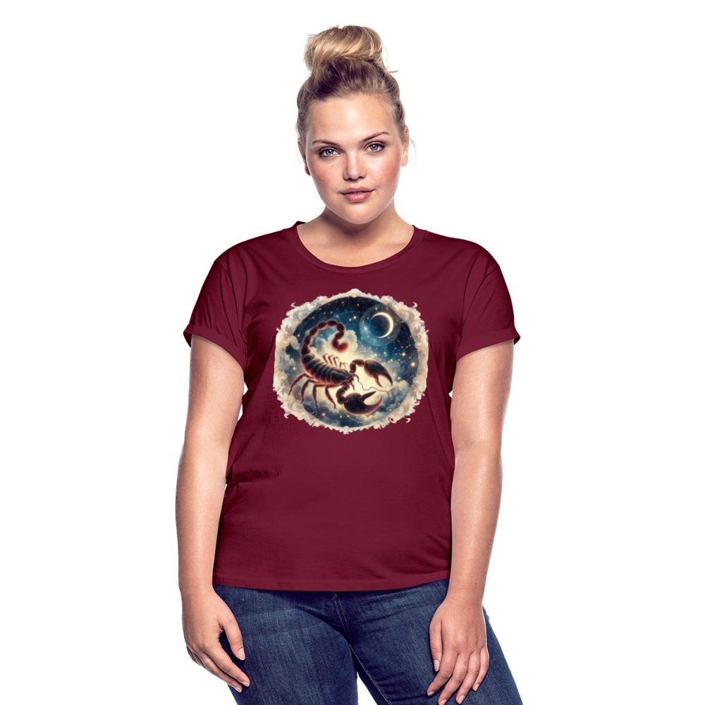 Women's Neon Scorpio Relaxed Fit T-Shirt - burgundy