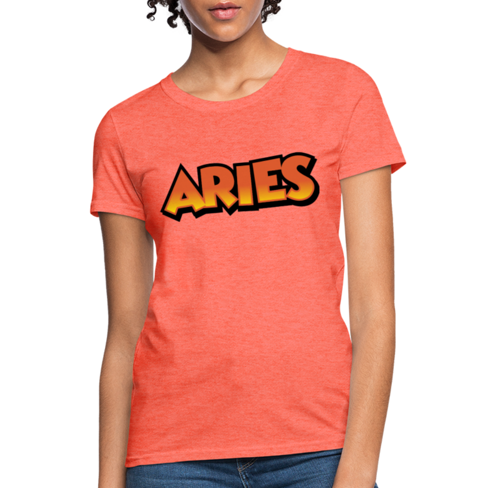 Women's Aries New Design T-Shirt - heather coral