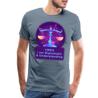 Thumbnail for Men's Neon Libra Premium T-Shirt - steel blue