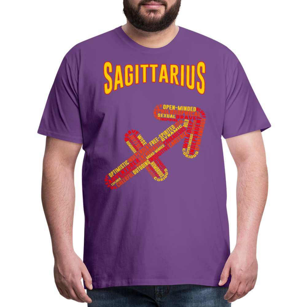 Men's Power Words Sagittarius Premium T-Shirt - purple