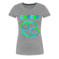 Thumbnail for Women's Power Words Cancer Premium T-Shirt - heather gray