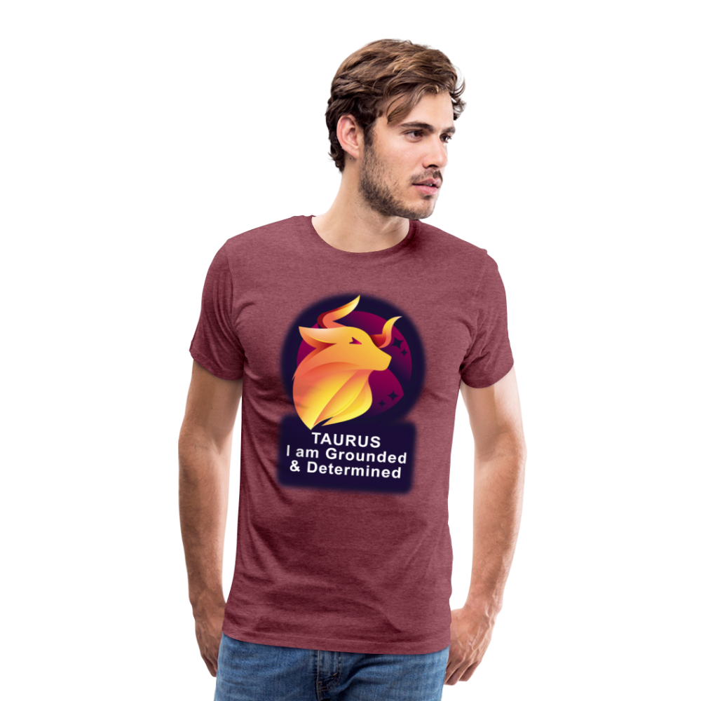 Men's Glow Taurus Premium T-Shirt - heather burgundy