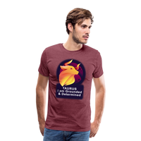 Thumbnail for Men's Glow Taurus Premium T-Shirt - heather burgundy