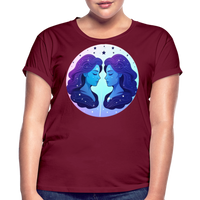 Thumbnail for Women's Magic Gemini Relaxed Fit T-Shirt - burgundy