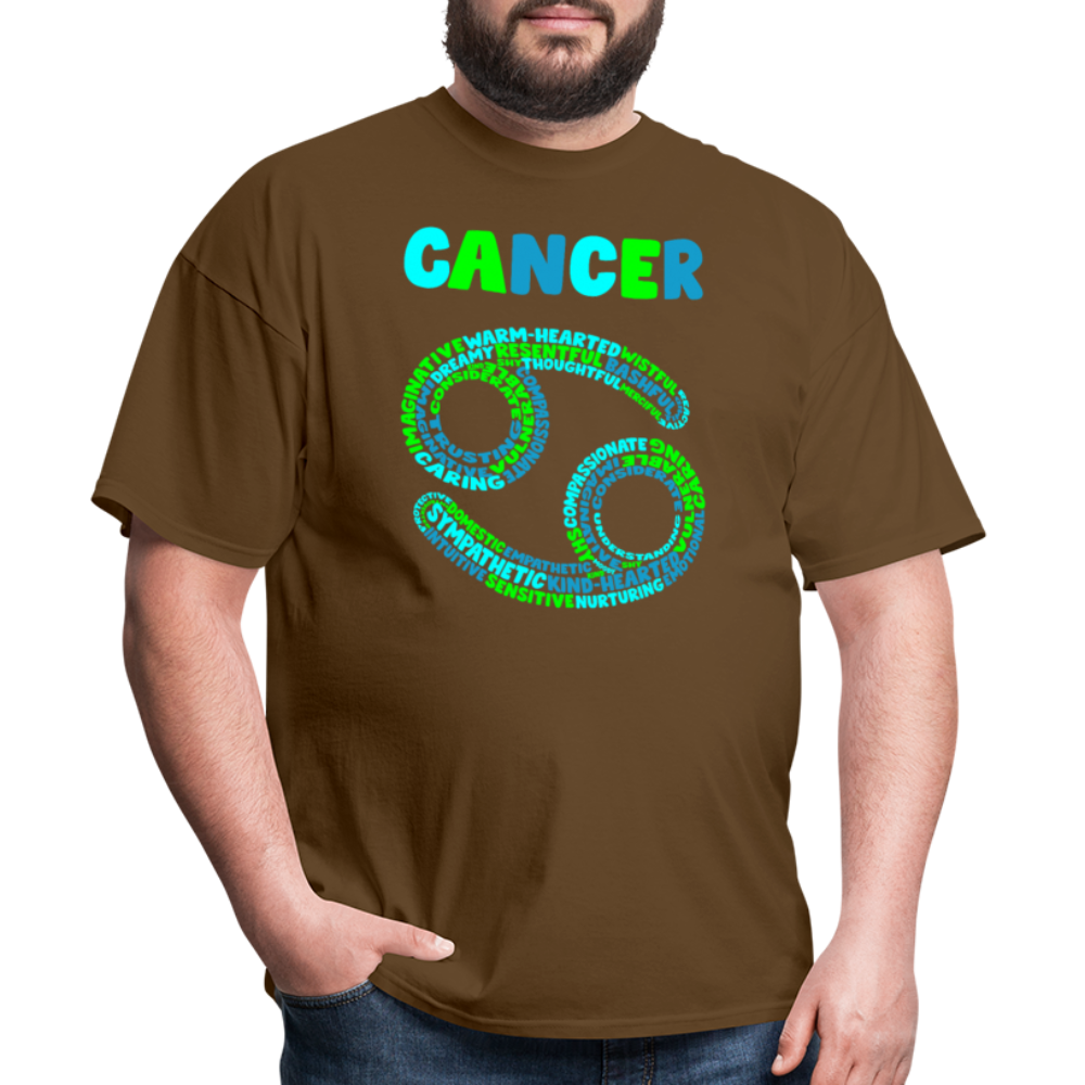 Men's Power Words Cancer Classic T-Shirt - brown