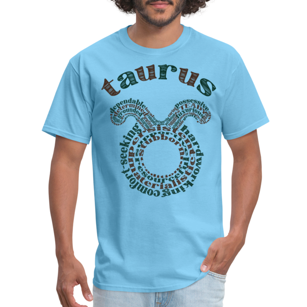 Men's Power Words Taurus Classic T-Shirt - aquatic blue