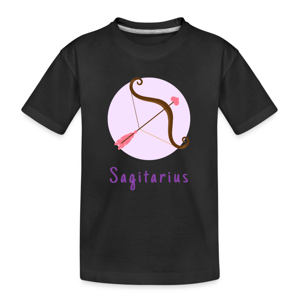 Kid’s Astro Toon Sagittarius Premium Organic T-Shirt - black